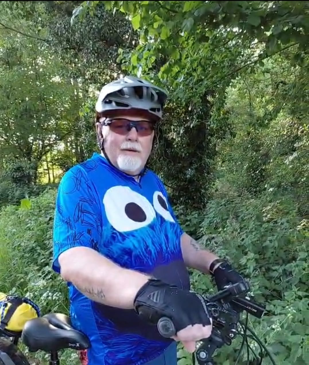 Customer photo review of Cookie Monster - Ride, Bike, Eat Cookie! Cycling Jersey