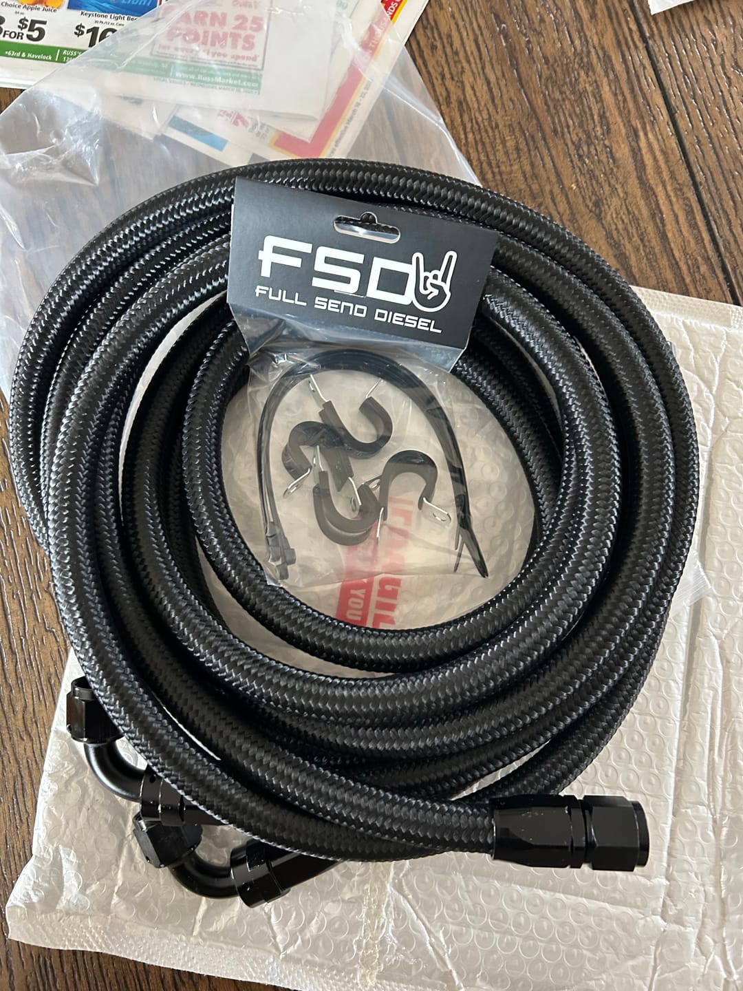 Customer photo review of FSD 2010-2012 Dodge Cummins Factory Replacement Transmission Line Kit Black Braided
