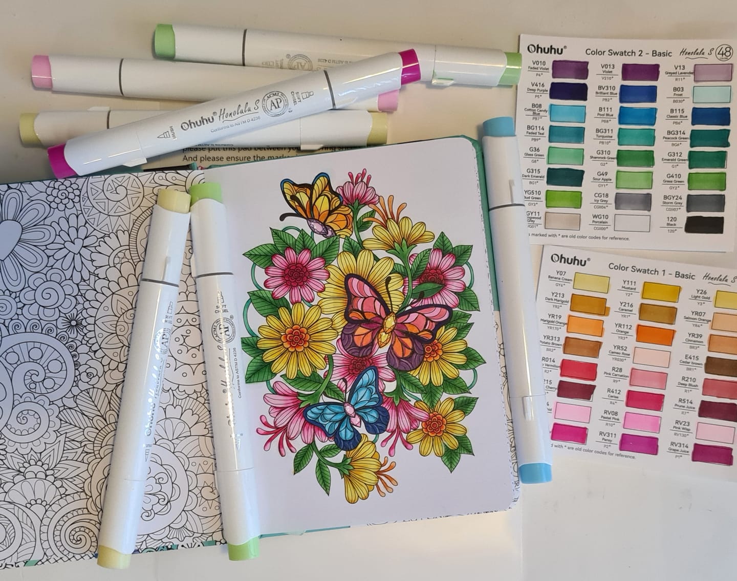 Customer photo review of Ohuhu Honolulu S 48 Colors Dual Soft Tips Alcohol Art Markers, Brush & Soft Chisel