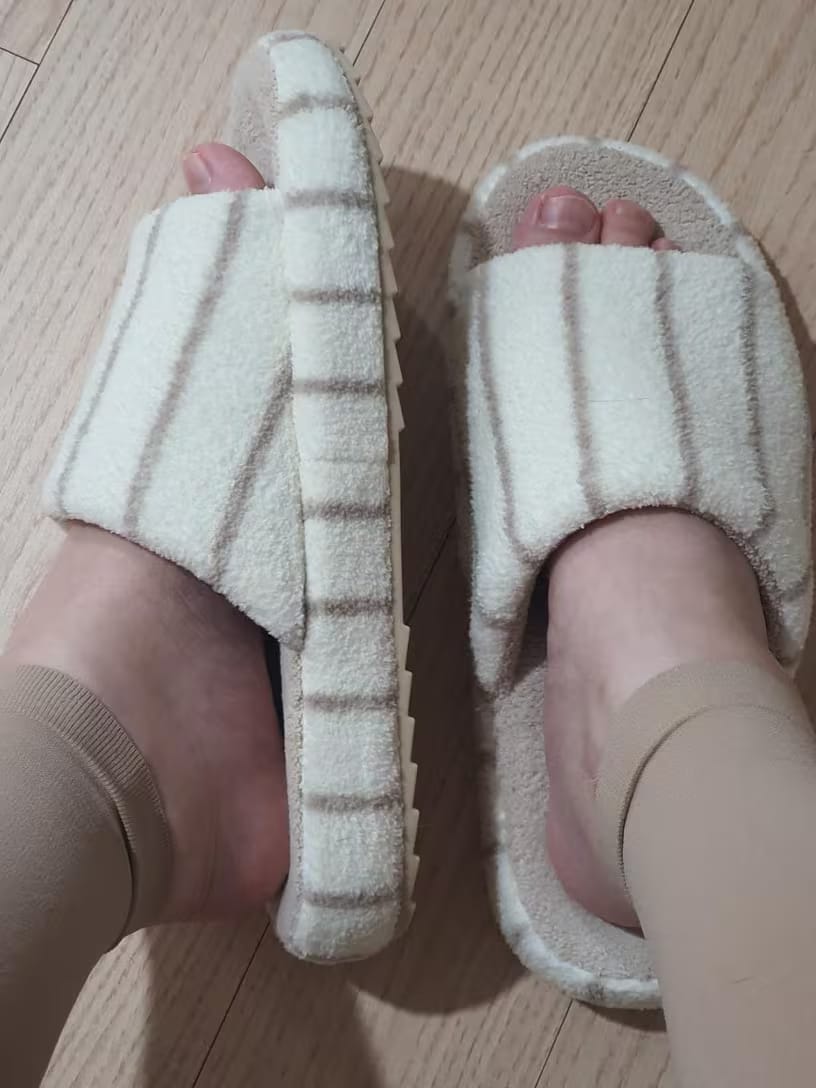 Customer photo review of Aria Striped House Slippers