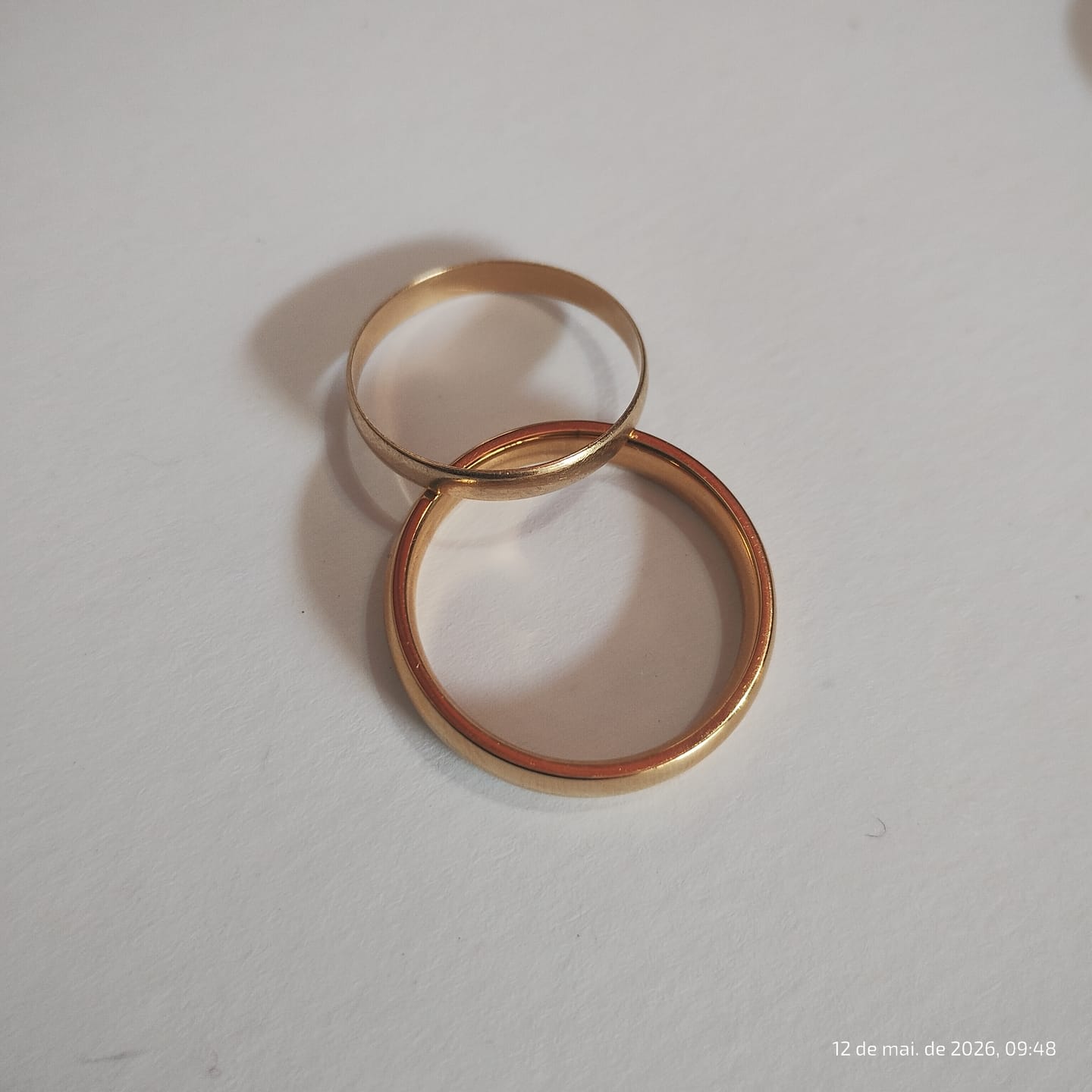 Customer photo review of Aliança Anatômica Banhado em Ouro 18K