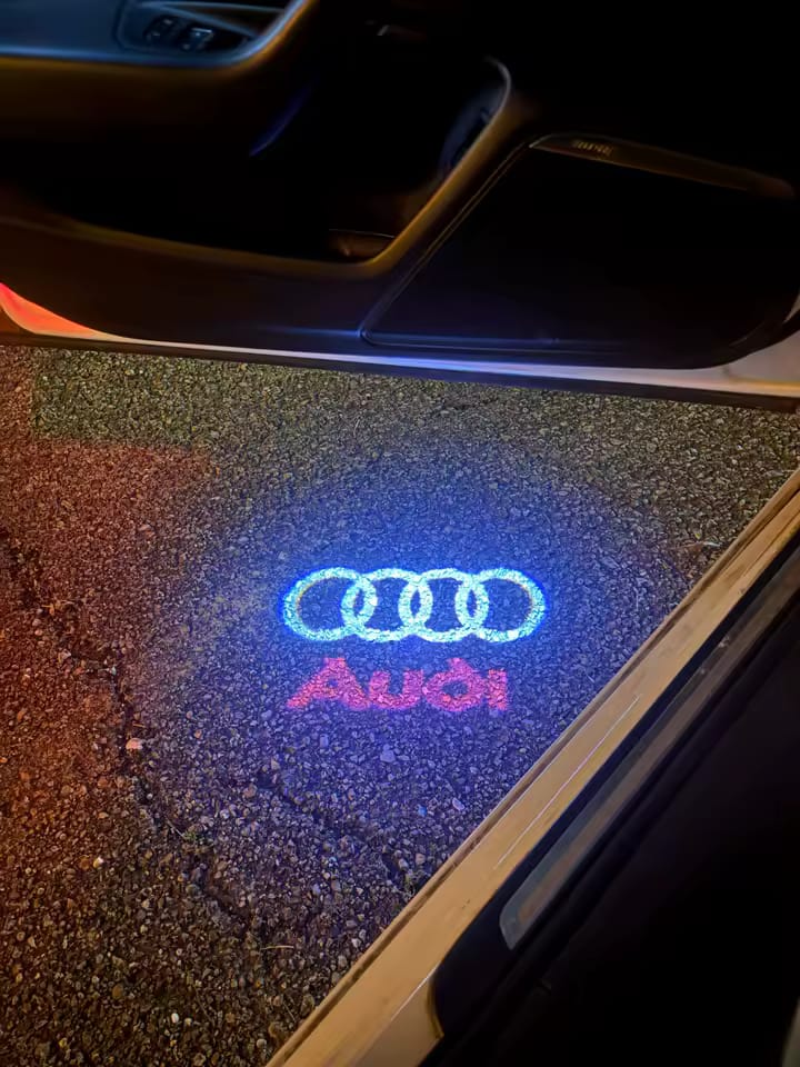 Customer photo review of Bright Car Door LED Logo Light Kits