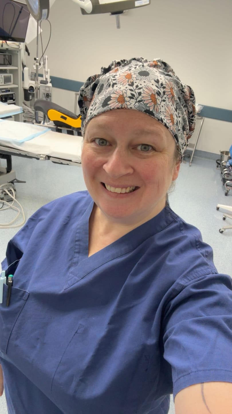 Customer photo review of DuoStyle Scrub Hat - Black Sunflowers