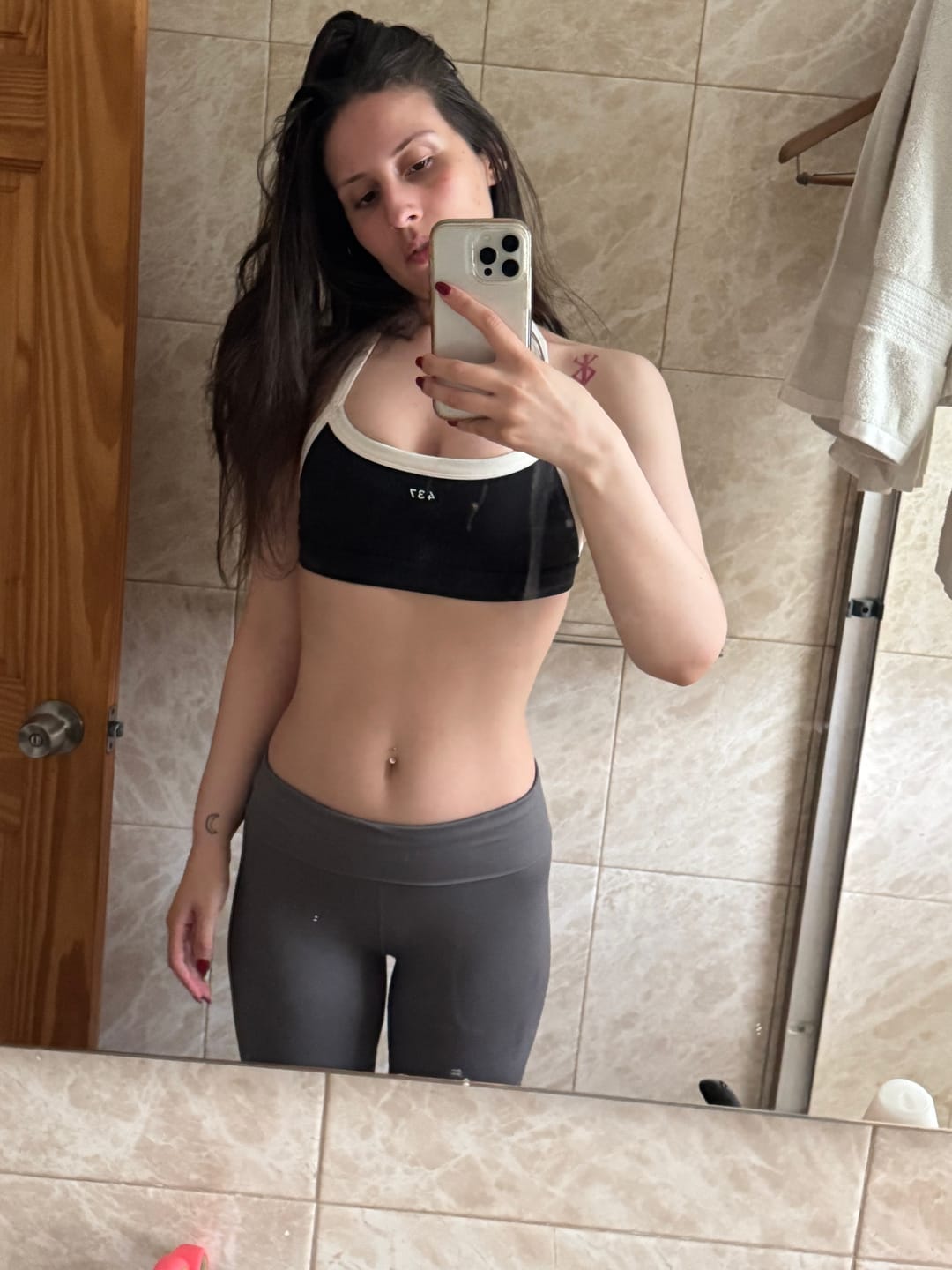 Customer photo review of The Halter Bra / Black-Cream
