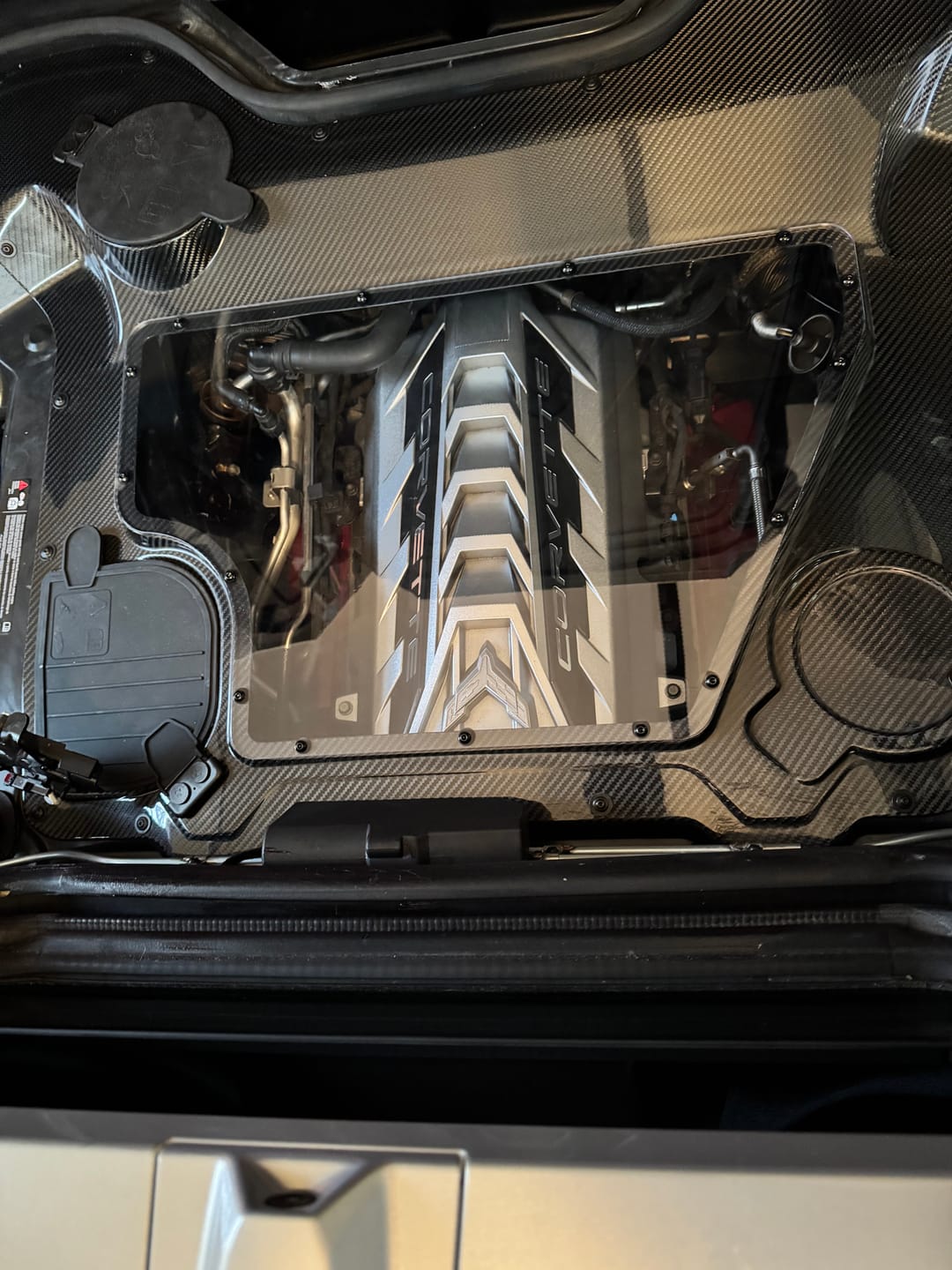 Customer photo review of Corvette C8 HTC DRY Carbon Fiber Engine Bay Panel Cover