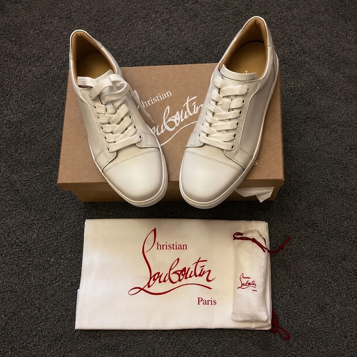 Customer photo review of Christian Louboutin  Vieira Louis Flat Bianco Sneakers