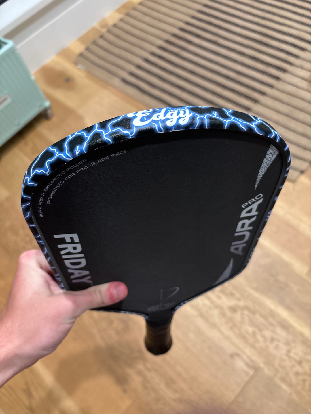 Customer photo review of Blue Lightning Edge Tape (3 pack) - Pickleball Paddle Edge Tape