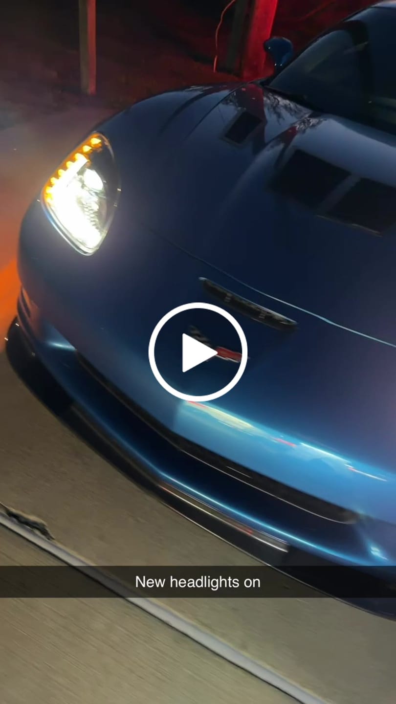 Customer video review of 2005-13 Corvette C6 l C7 Style Projector LED Sequential Signal Turn Headlights