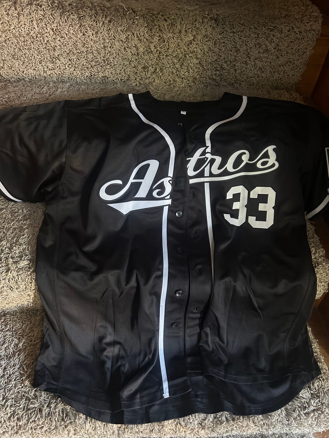 Customer photo review of Custom Black White Classic Style Authentic Baseball Jersey