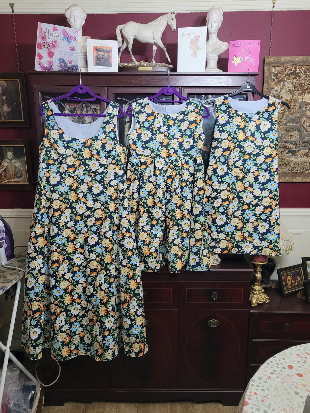 Customer photo review of Blue, Orange and White Floral Cotton Poplin Fabric