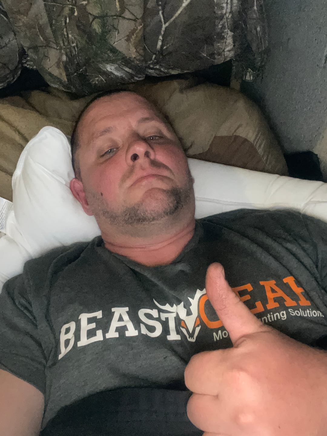 Customer photo review of BEAST GEAR GREY SHIRT