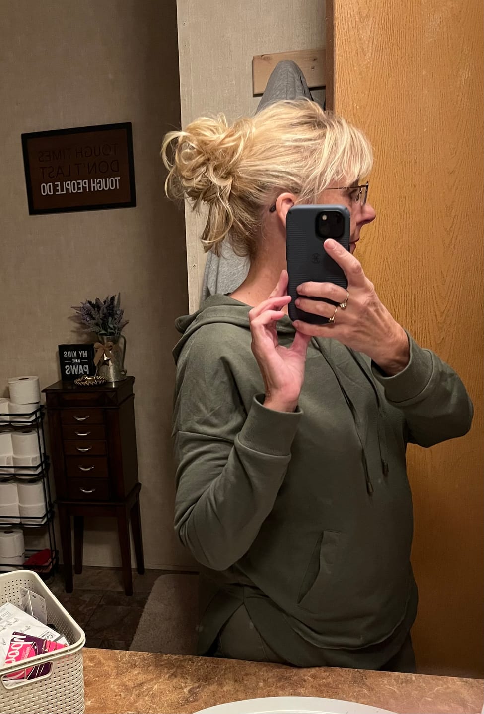 A JuvaBun customer wearing the Messy Bun