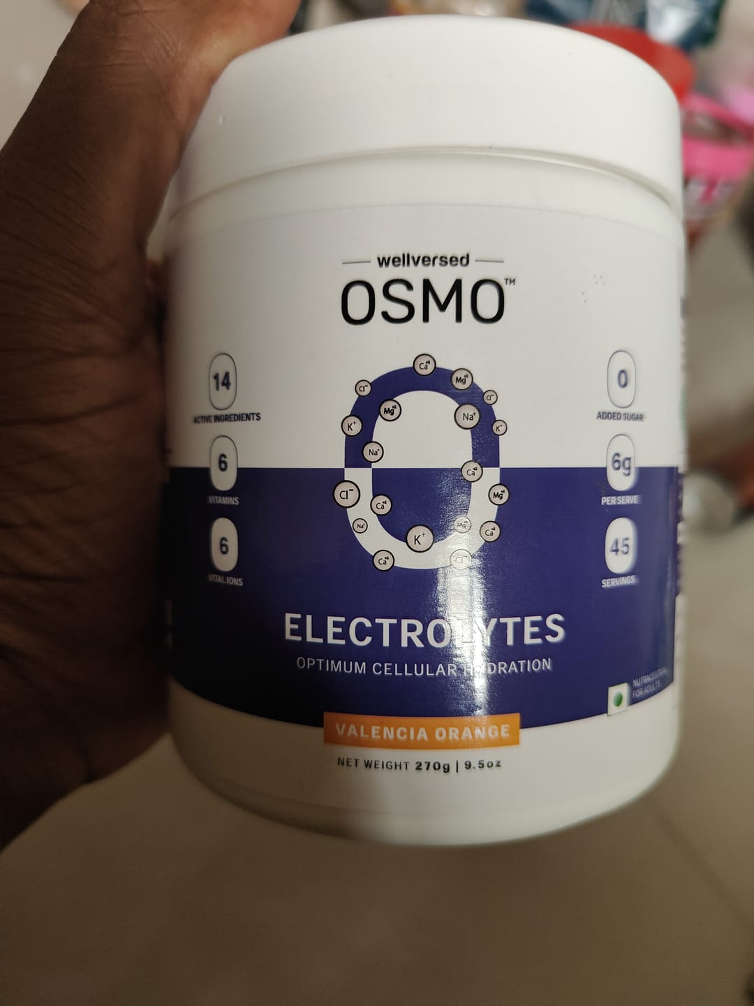 Customer photo review of OSMO - Electrolyte Hydration Blend (Advanced Salts + Taurine & Vitamins) | Valencia Orange Flavour (270g, 45 servings)