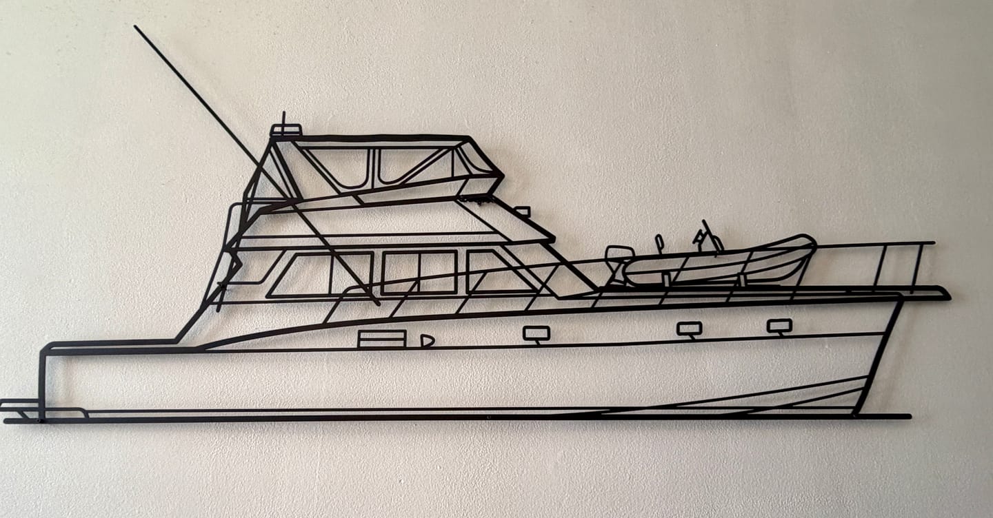 Customer photo review of Your Custom Boat Silhouette Metal Wall Art