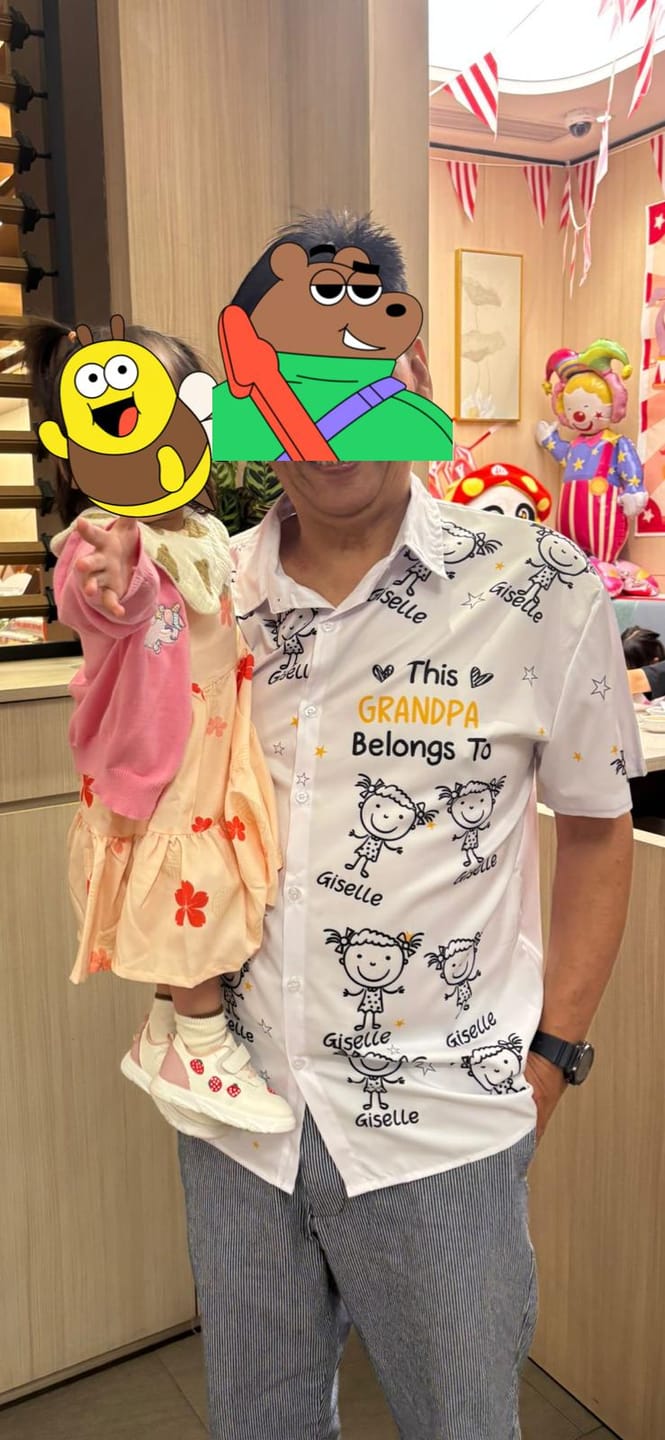 Customer photo review of Personalized Hawaiian Shirt- This Grandpa Belongs To Doodle