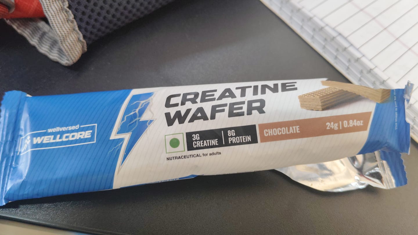 Customer photo review of Wellcore - Creatine Wafer Bar | Chocolate Flavour (Pack of 6)