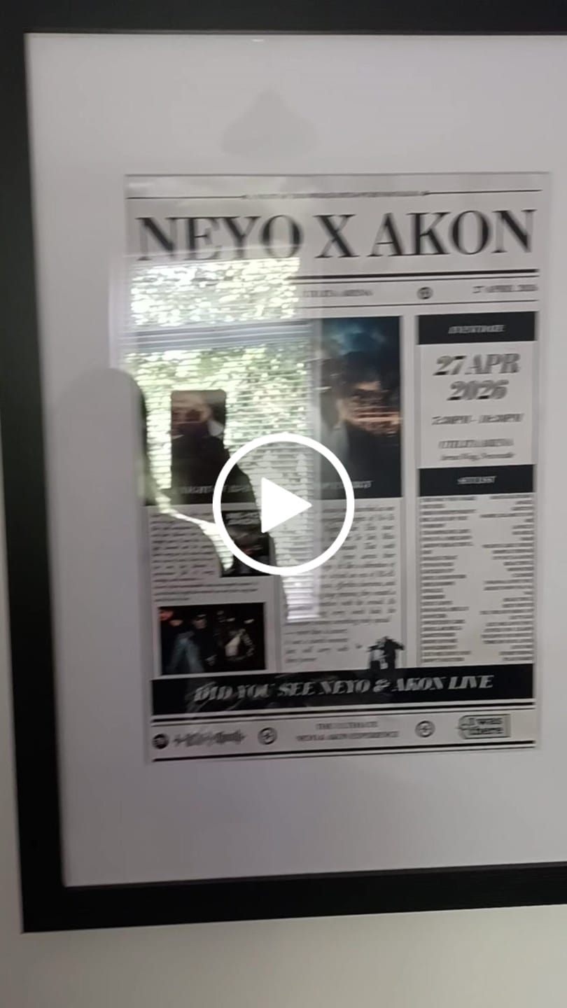 Customer video review of Neyo & Akon - Personalised Newspaper Style Concert Poster