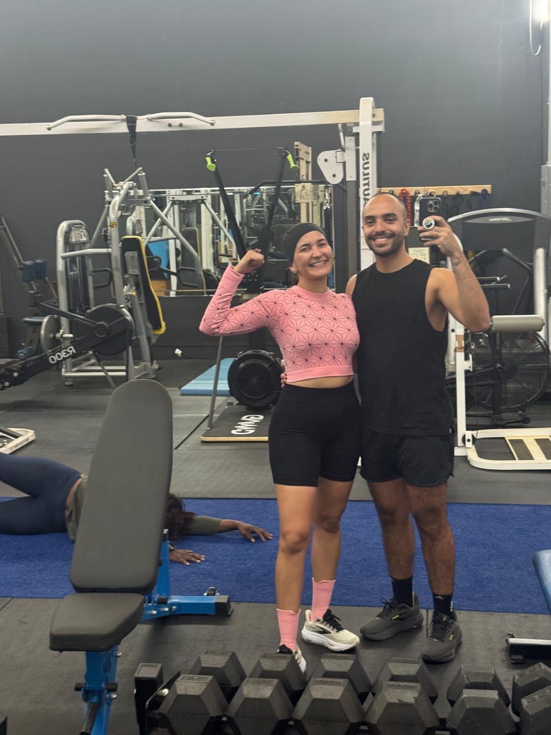 Customer photo review of Pink Pattern Compression Top