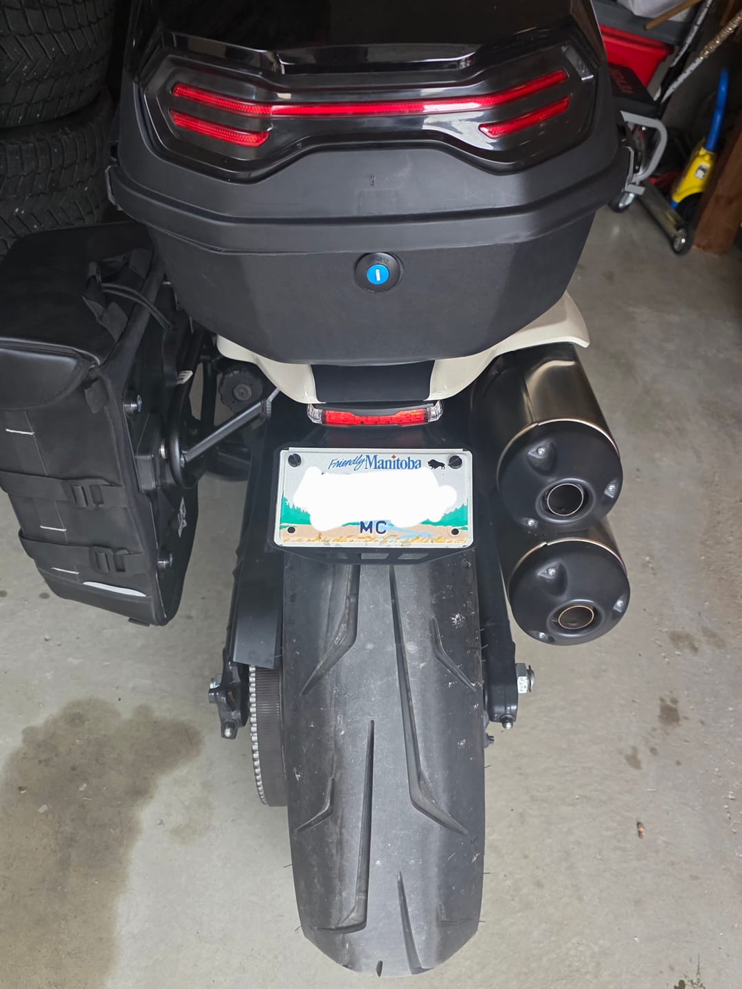 Customer photo review of Motorcycle License Plate Bracket with LED Signal Light