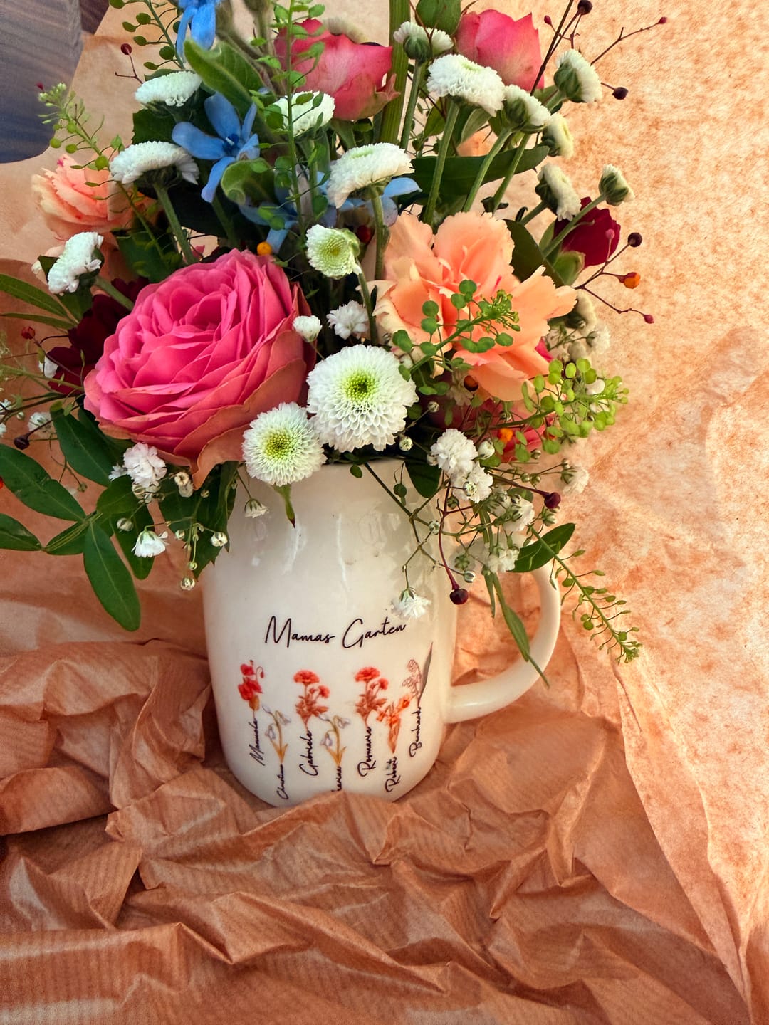Customer photo review of Mamas Garten - Personalisierte Vase für Mama und Oma mit Geburtsblumen