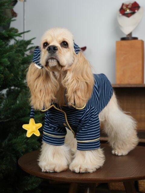 Customer photo review of Hit Snooze, Hooman Pajamas — Midnight Blue