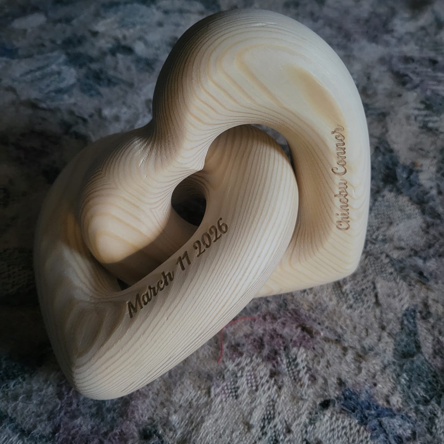 Customer photo review of Romantic Couple - Personalized Infinity Heart Sculpture