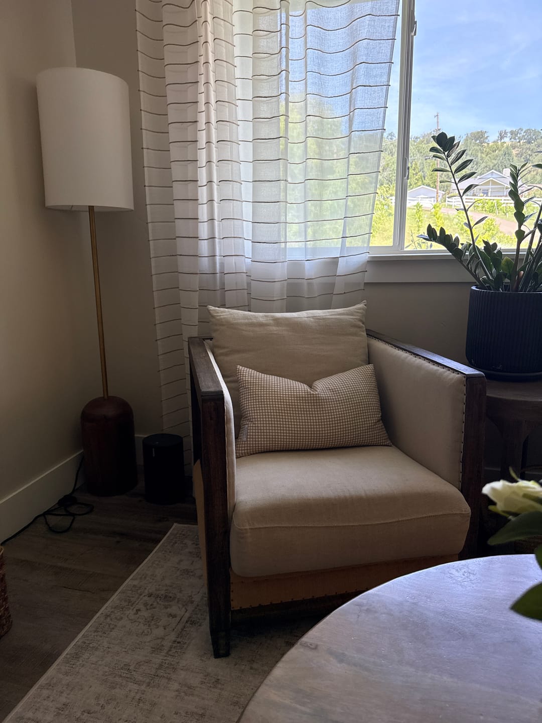 Customer photo review of Mini Tan Gingham - Lumbar - 12x20" | 12x40"