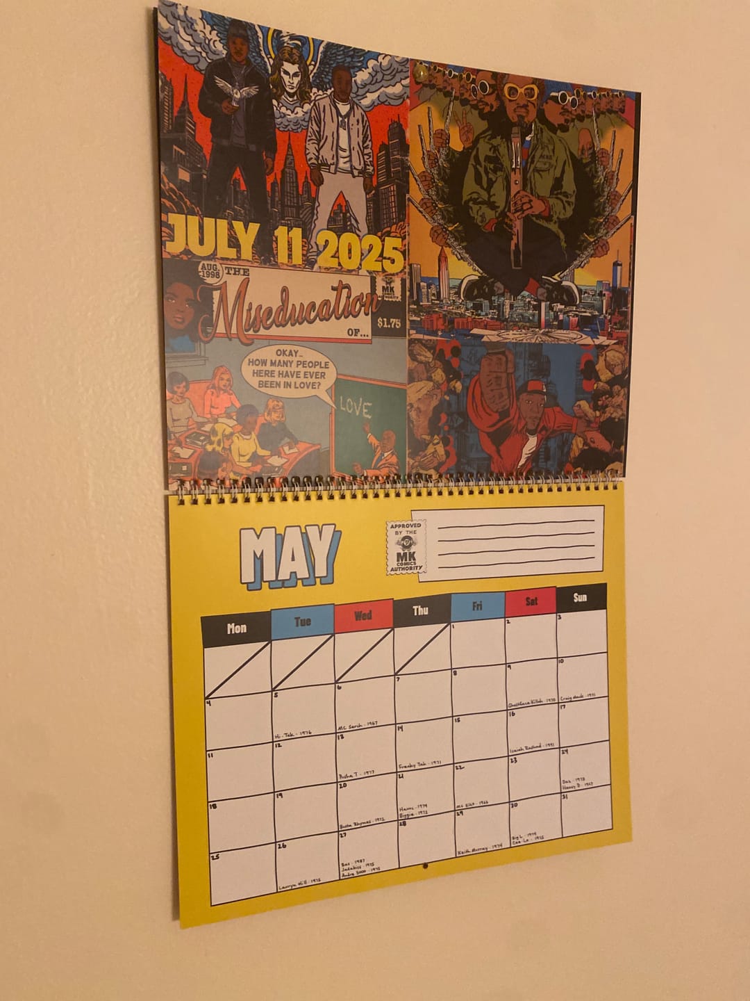 Customer photo review of MK Comics 2026 Hip-Hop Calendar