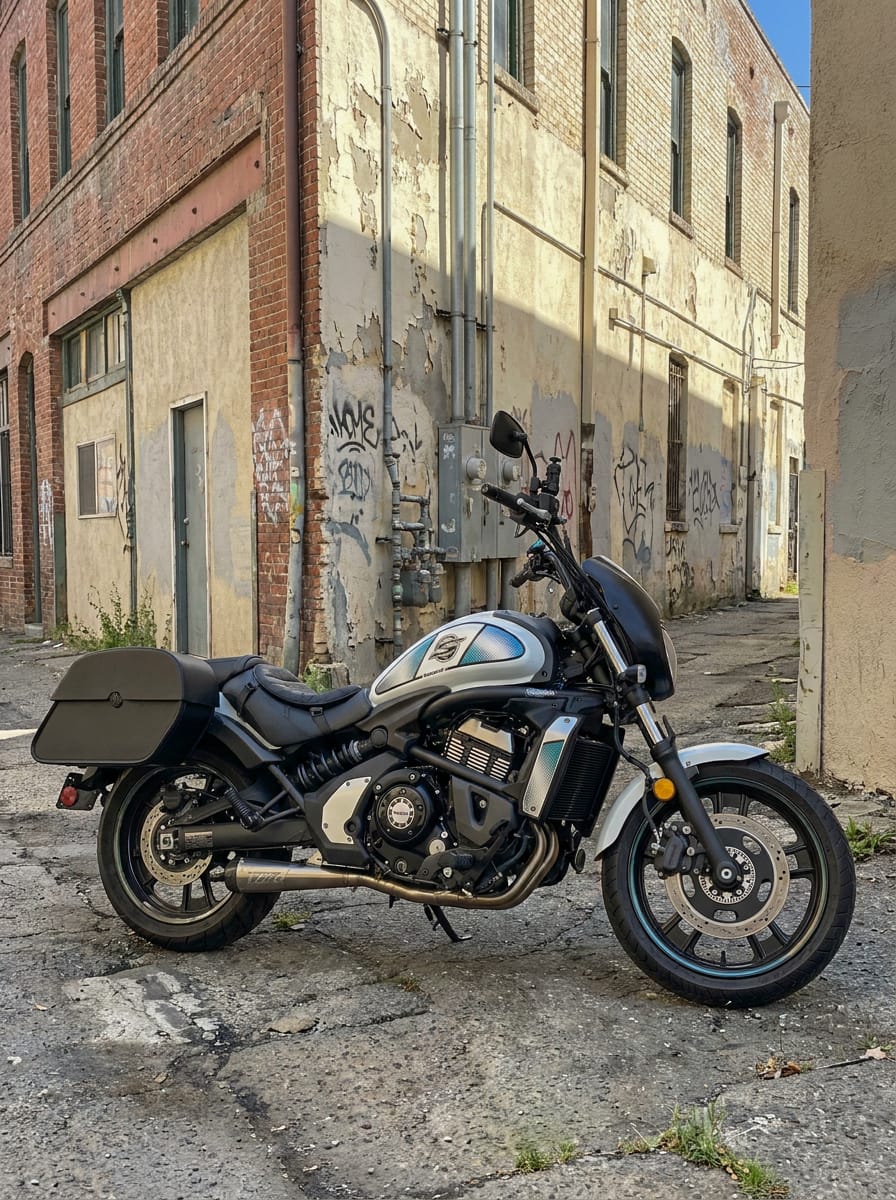 Customer photo review of 28L - Panzer Medium Hard Mount Kawasaki Vulcan S VN650 Motorcycle Saddlebags