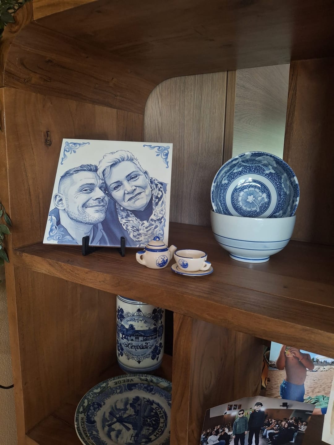 Customer photo review of Delfts Blauw tegeltje bedrukken met jouw foto