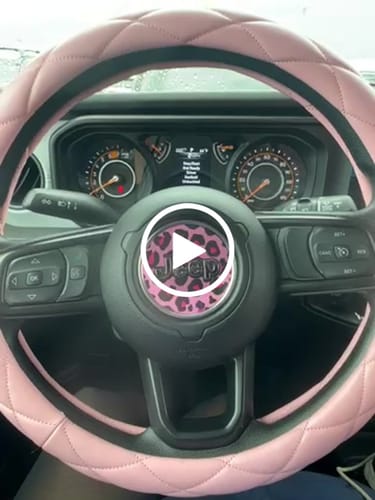 Customer video review of Pink Cheetah Steering Wheel Overlay Graphic
