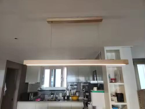 Customer photo review of Linjär Pendellampa i Massivt Trä | LED | Furu & Valnöt | 80–120 cm
