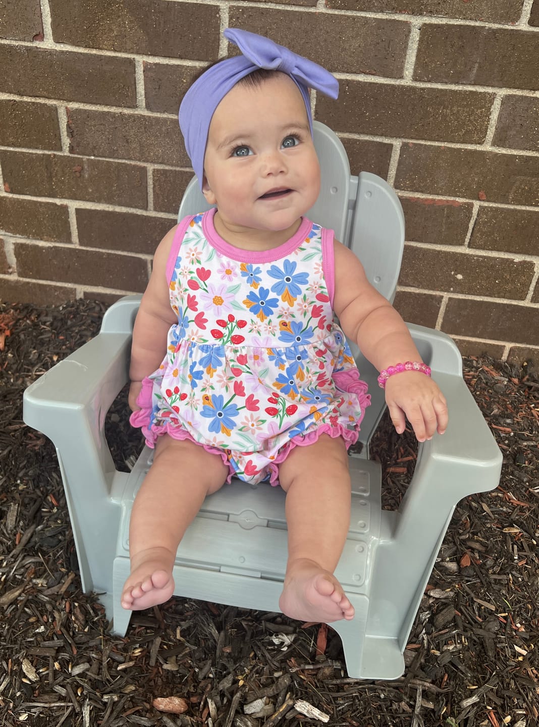 Customer photo review of Ladybug Floral Ruffle Romper
