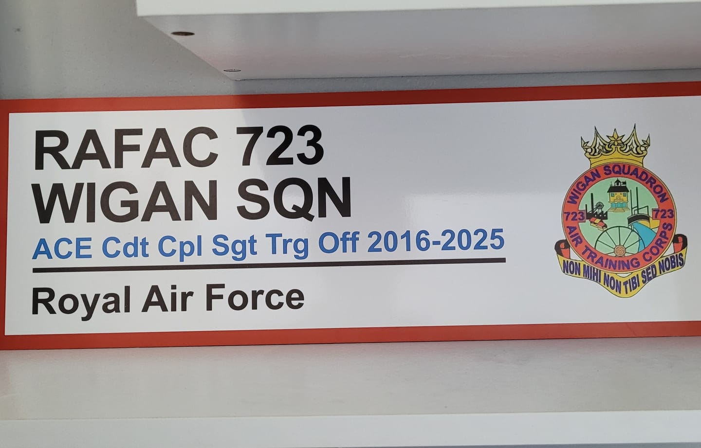 Customer photo review of RAF Station Wall Sign – Personalised for Any RAF Station (Past or Present)