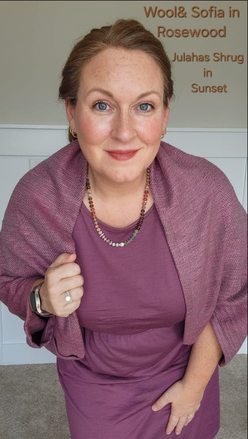 Customer photo review of NEW! JIVA Wool Silk Kimono Sunset