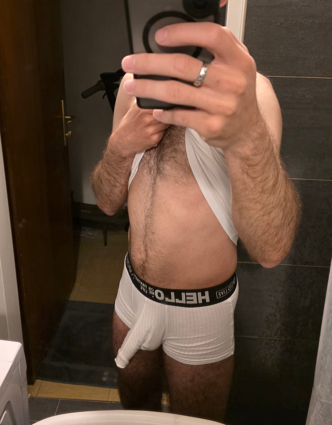 Customer photo review of Men’s Separate Pouch Cotton Trunks