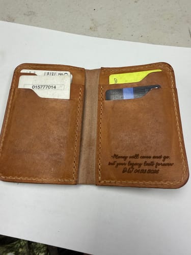 Customer photo review of The Tyler Vertical Wallet