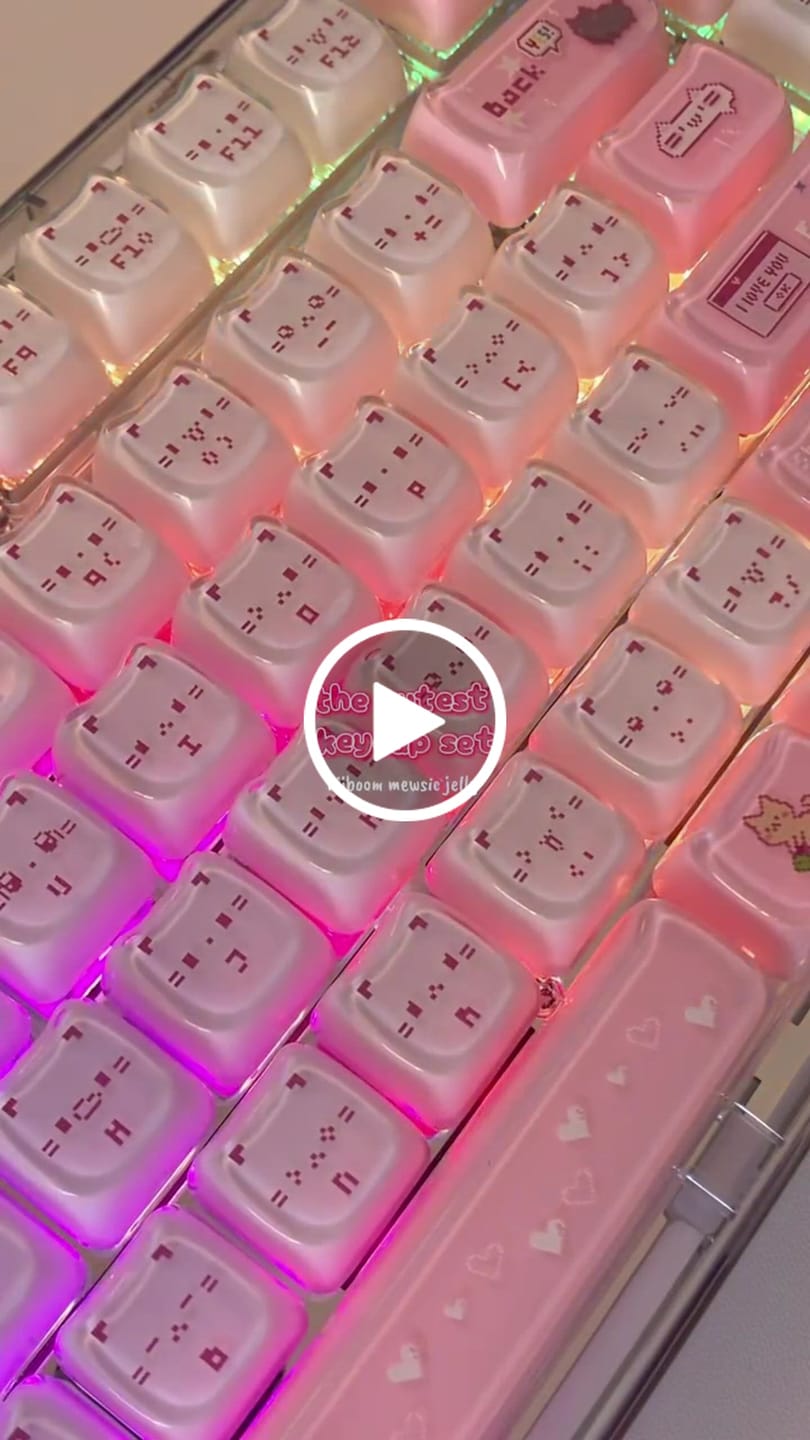 Customer video review of KiiBOOM Mewsic Jelly Keycap Set