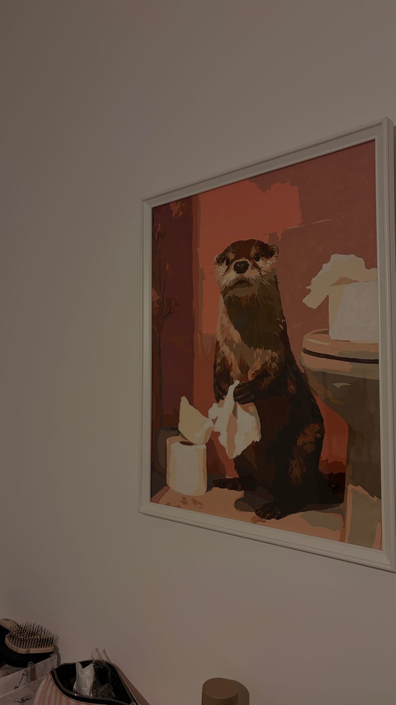 Customer photo review of Malen nach Zahlen - Otter auf der Toilette