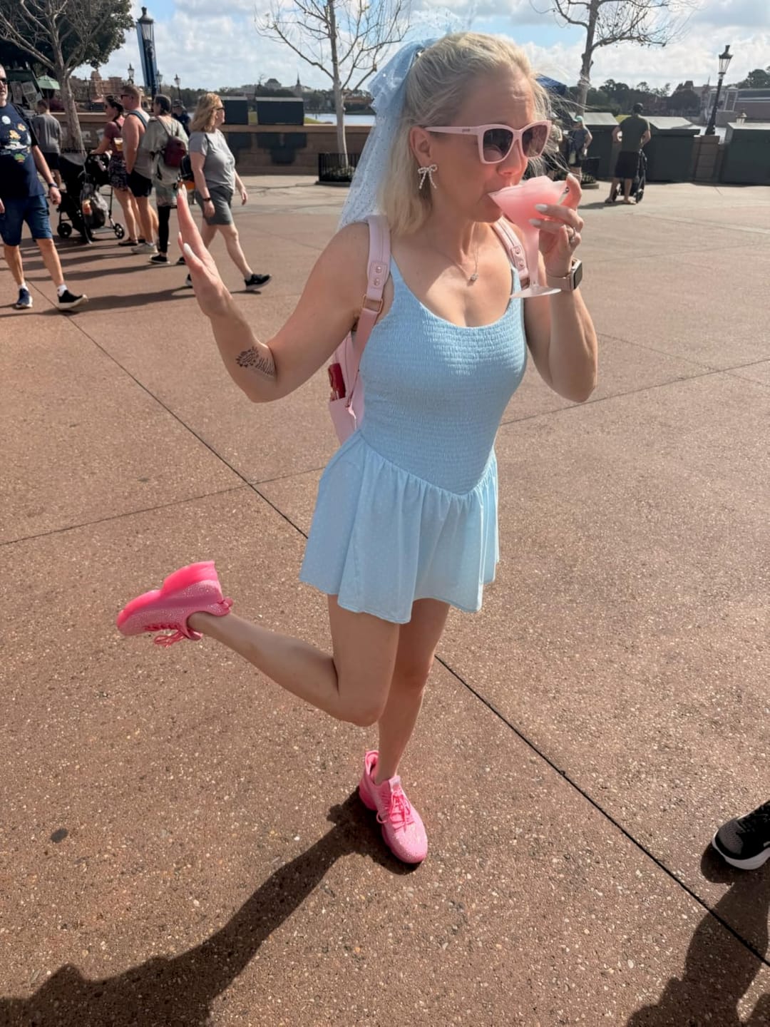 Customer photo review of Lucky Step Rhinestone Mesh Slip-On Sneakers