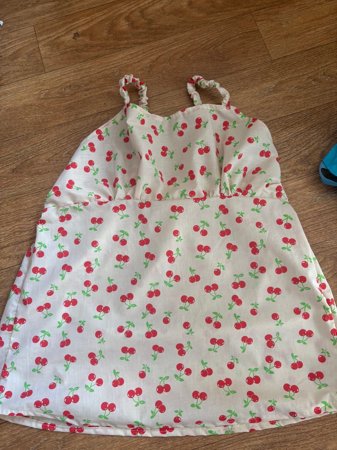 Customer photo review of Cherries and Leaves Polycotton Fabric