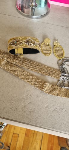 Reseña con foto de un cliente sobre Pañuelo Mostacillas