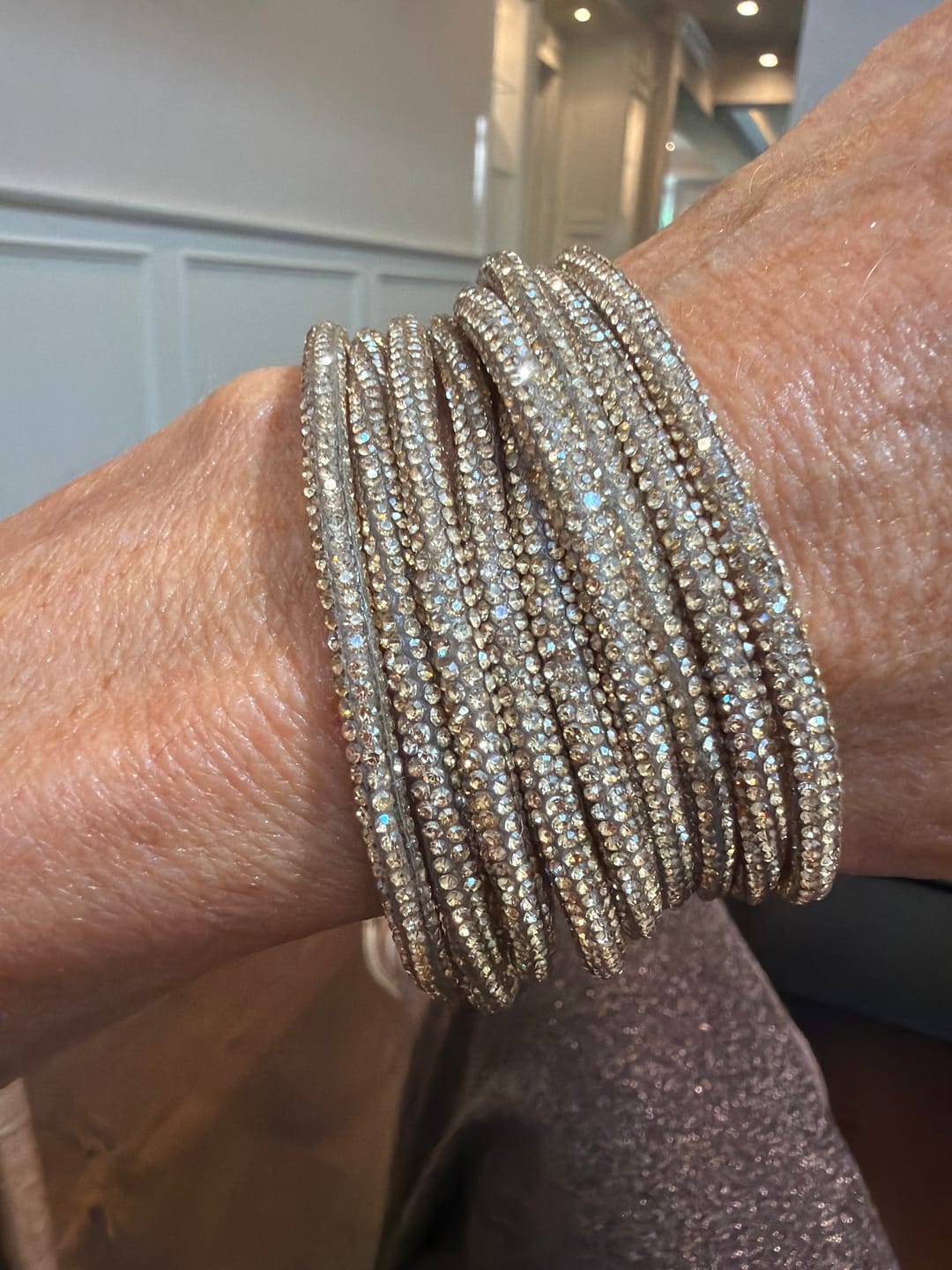 Customer photo review of Multi Strand Cuff Bracelet - Champagne Bubbles