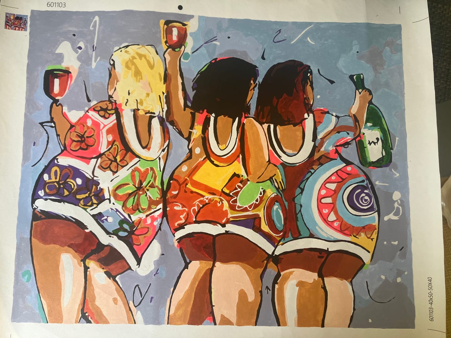 Customer photo review of The Wine of the Fat Ladies | Paint by Numbers