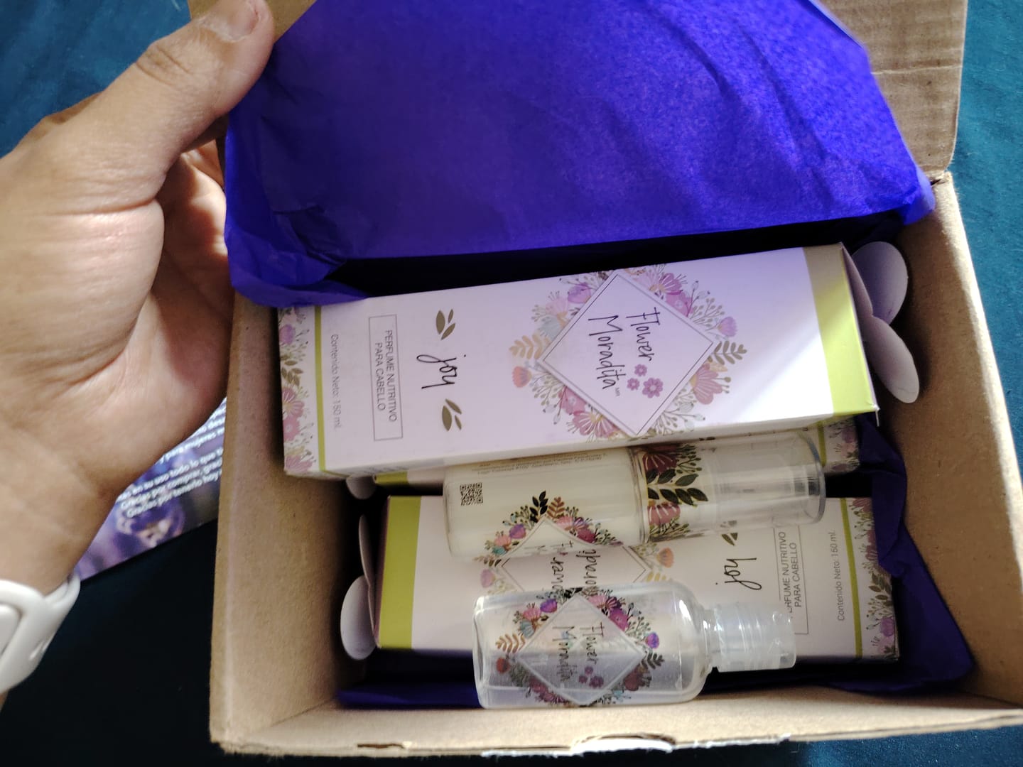 Customer photo review of Kit 3 Perfumes para cabello de 150ml + Travel Size Gratis