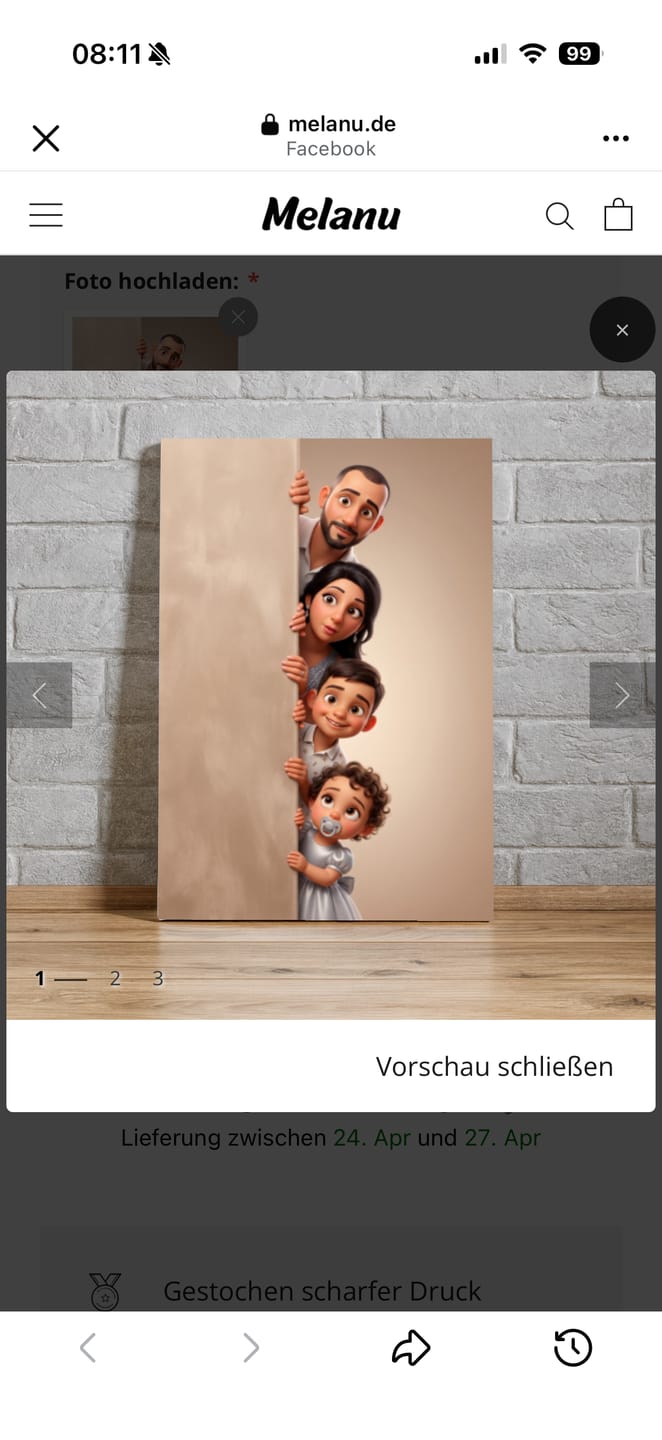 Customer photo review of Personalisierte Leinwand - Animiert hinter der Wand