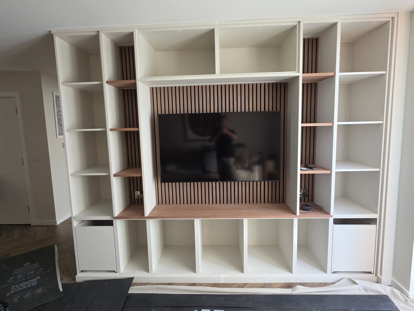Customer photo review of Wooden Wall Panel | Walnut | Premium 3-sided Wood Veneer