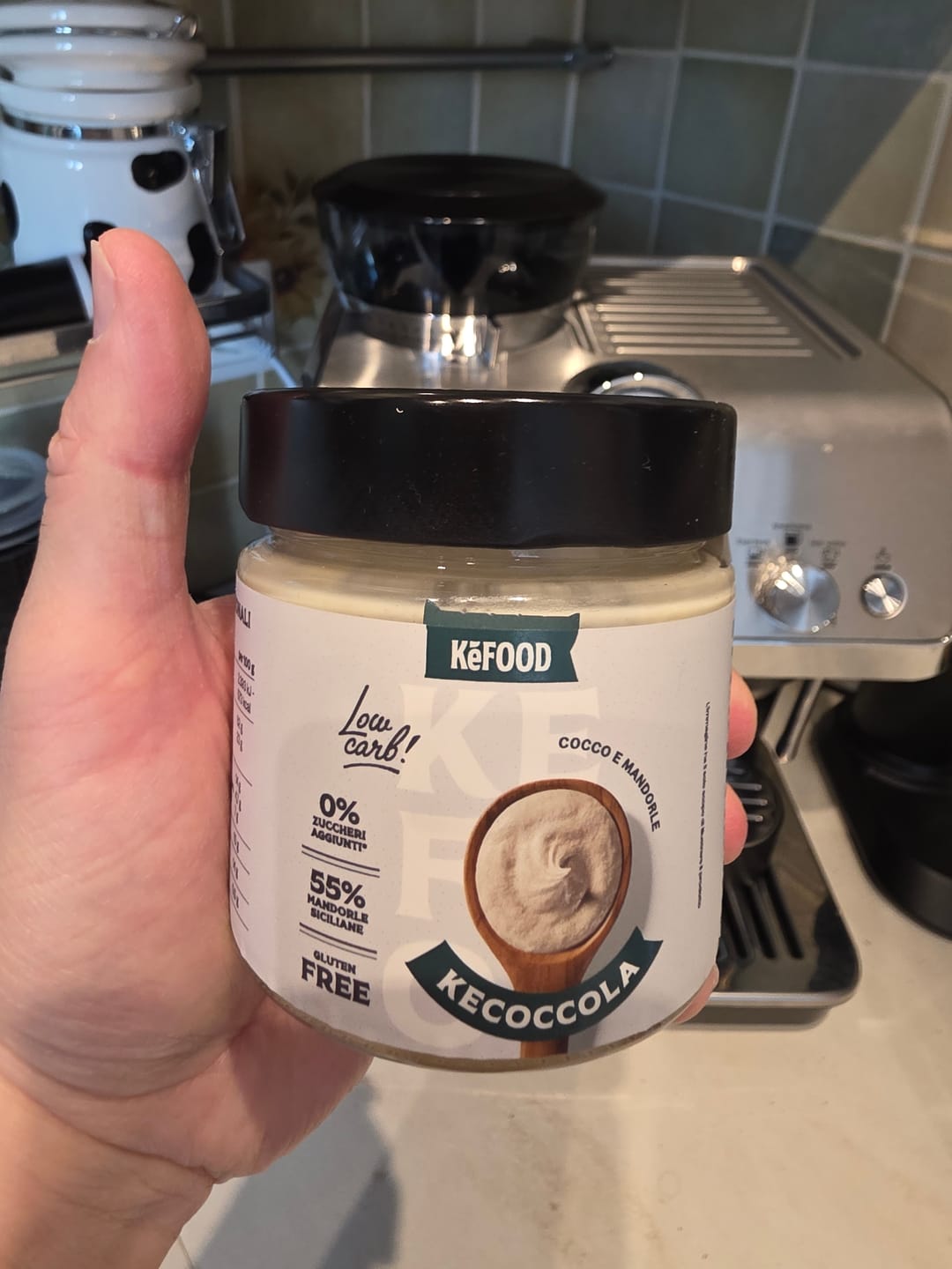 Customer photo review of KECOCCOLA 250G CREMA SPALMABILE COCCO E MANDORLA SENZA ZUCCHERO