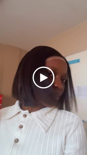 Customer video review of Vietnamese Super Double Drawn Bone Straight 5x5 Glueless Closure 8" Natural Black Wig