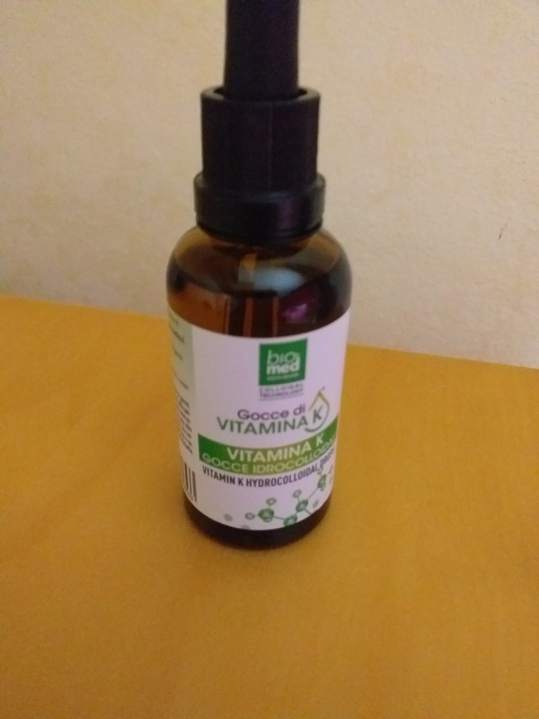 Customer photo review of Vitamina k2 idro-colloidale gocce sublinguali - 50 ml